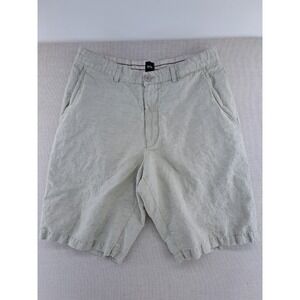 Hugo Boss Linen Shorts Mens 31 Tan Khaki Green Regular Fit City Beach W31.5"